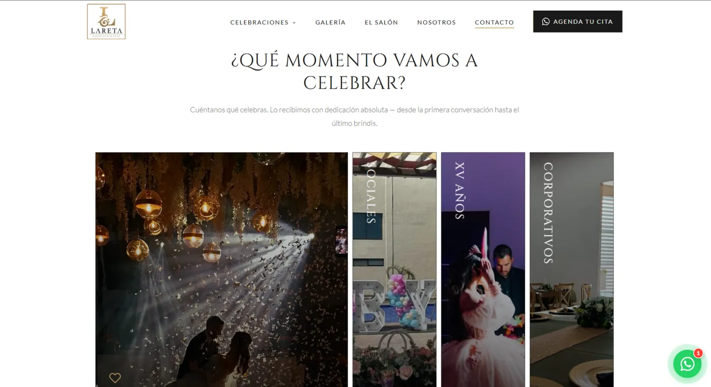 Sitio web de Lareta diseñado por Aurea Digital — pantalla 2 de 7